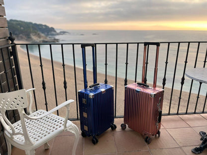 Duo Élégance : Set de Valises Bleu & Rose – Voyagez avec Style